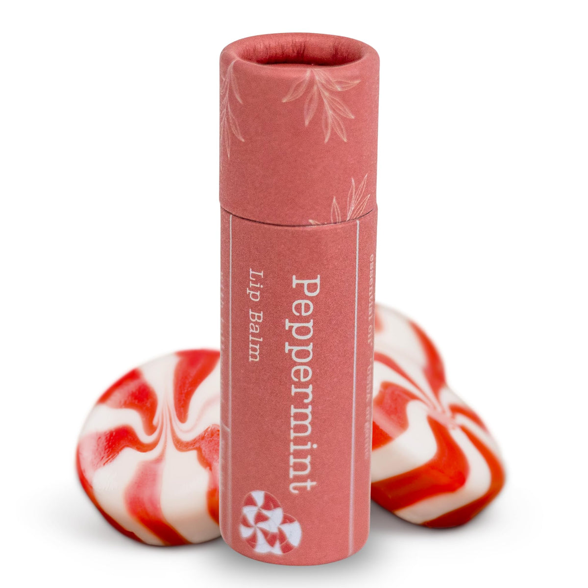 Hearth and Homestead Beef Tallow Lip Balm peppermint with natural background