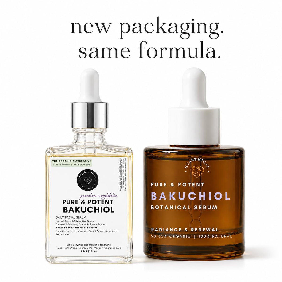 Hearthical Organic Bakuchiol Serum bottle side view
