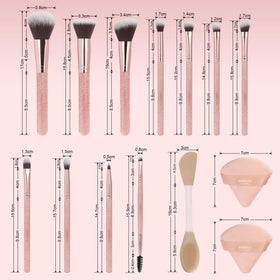 HEDIVIA makeup brushes set displayed on vanity