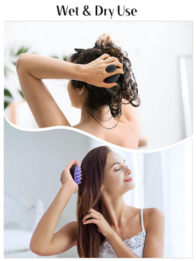 HEETA Hair Scalp Massager Brush in use during hair wash