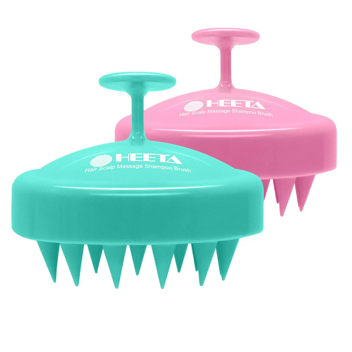 HEETA Scalp Massager front view with silicone bristles