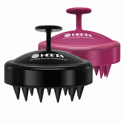 HEETA Scalp Massager front view with silicone bristles