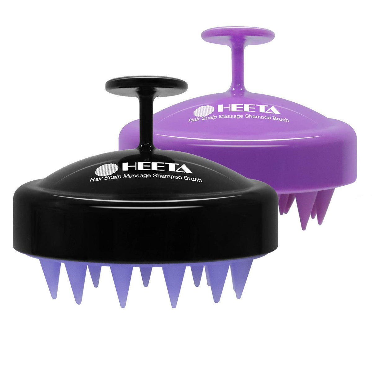 HEETA Scalp Massager front view with silicone bristles