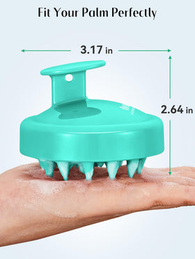 HEETA Scalp Massager in hand for demonstration