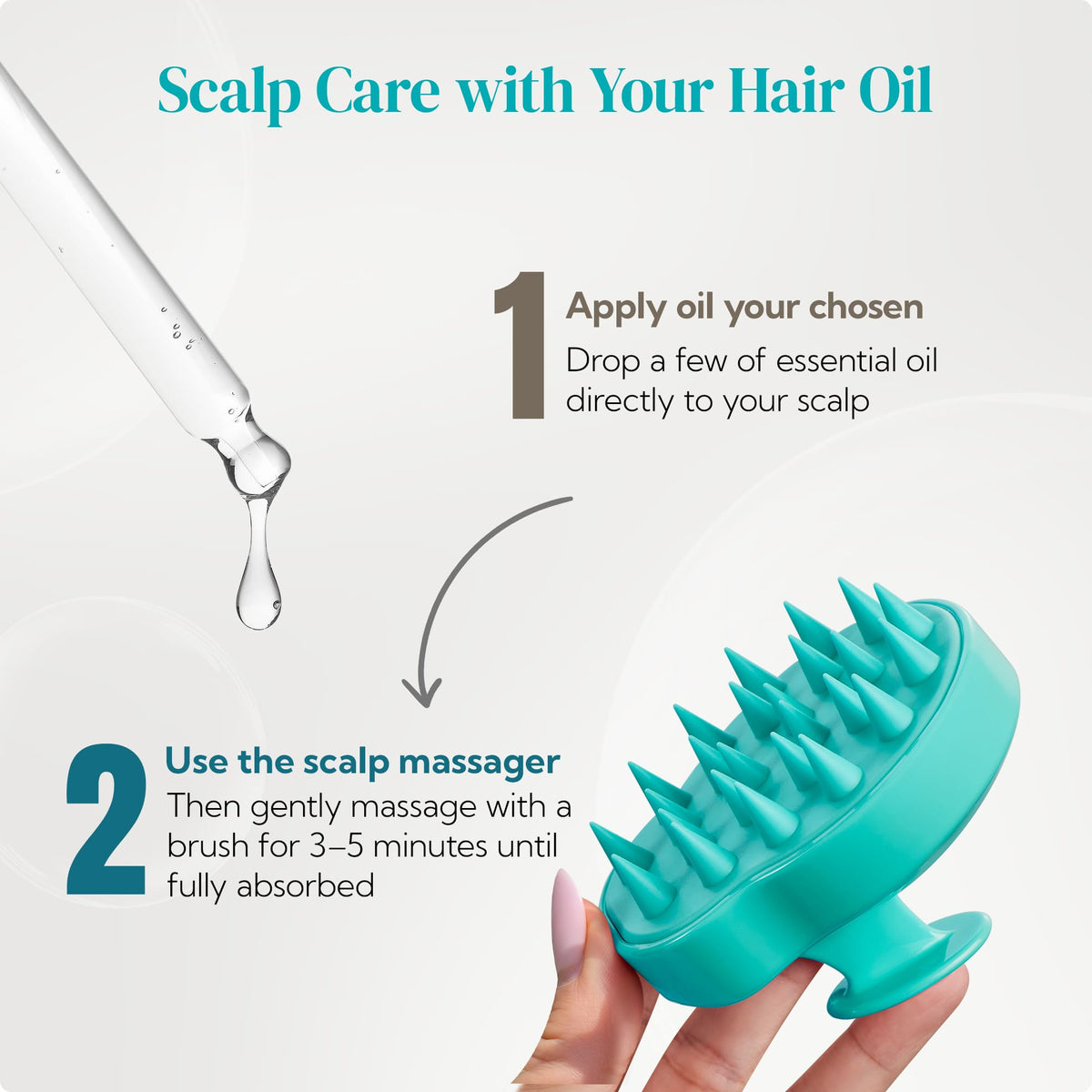 HEETA Scalp Massager Scrubber Brush in shower setting
