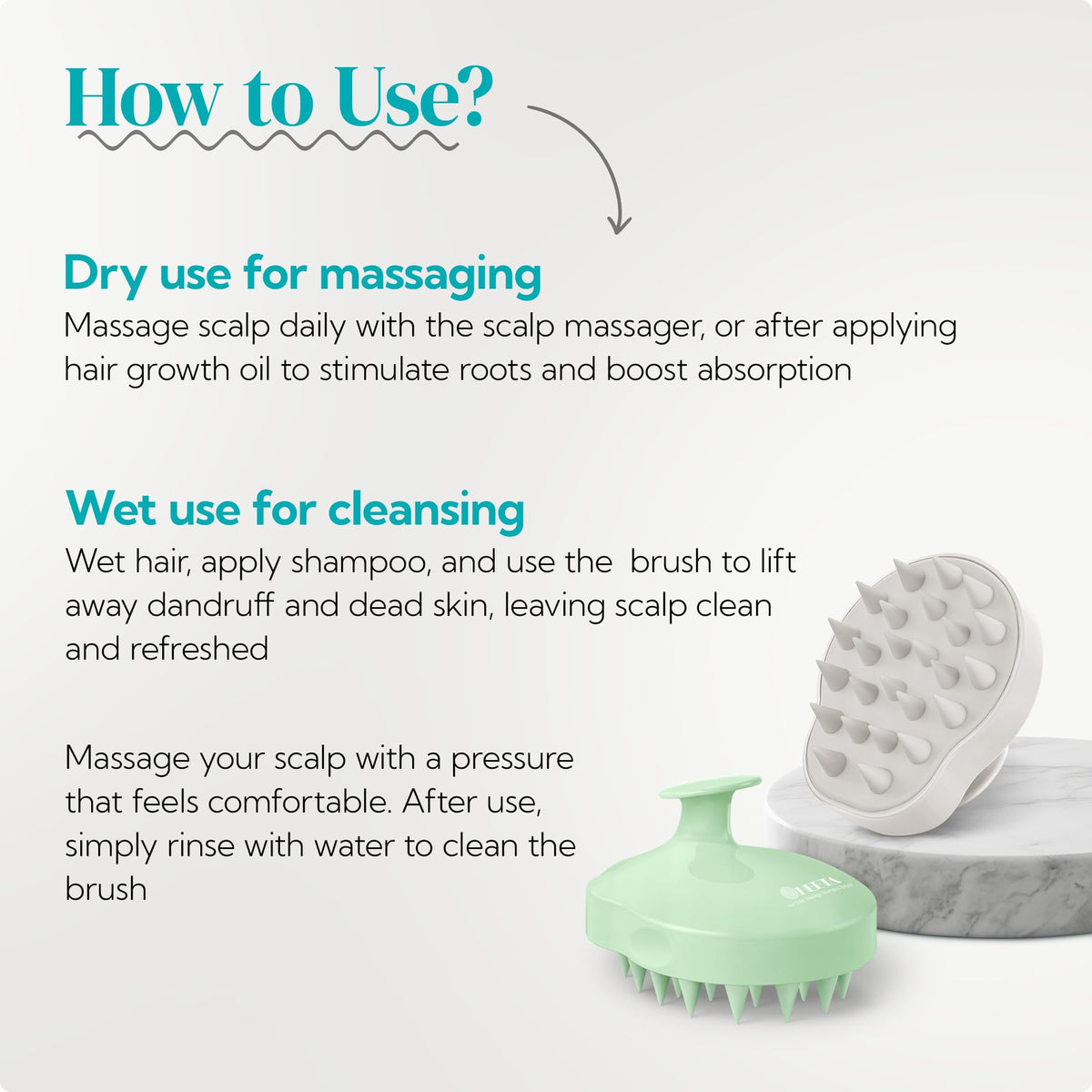 HEETA Scalp Massager Scrubber Brush lightweight design