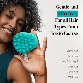 HEETA Scalp Massager Scrubber Brush with hair care products
