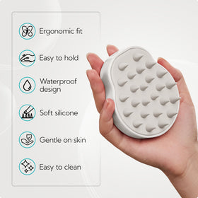 HEETA Scalp Massager Scrubber Brush with soft silicone bristles