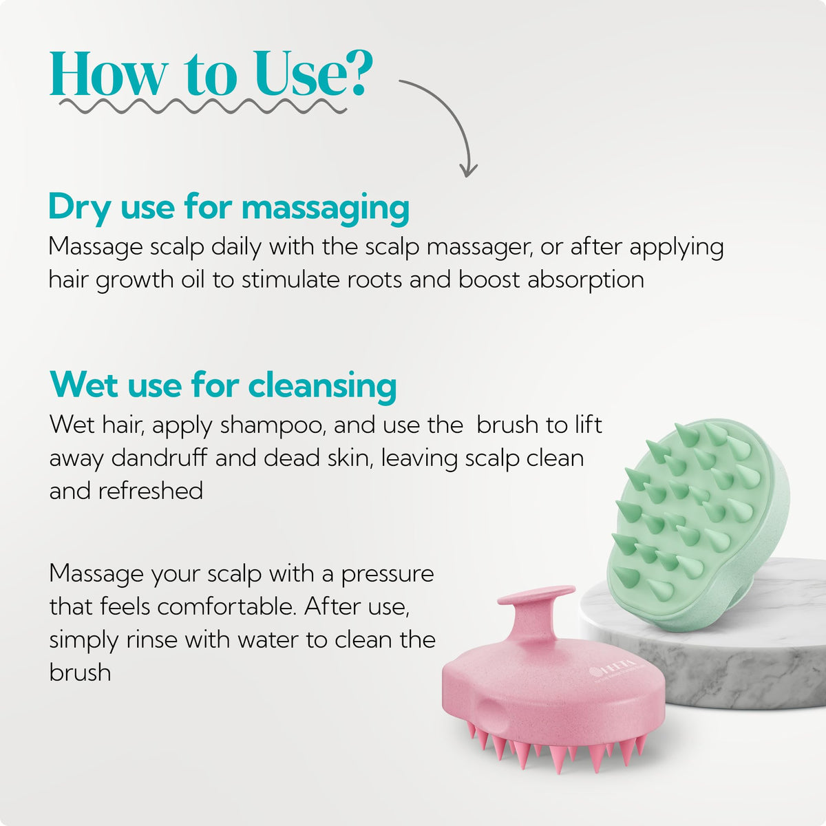 HEETA Scalp Massager Shampoo Brush with packaging