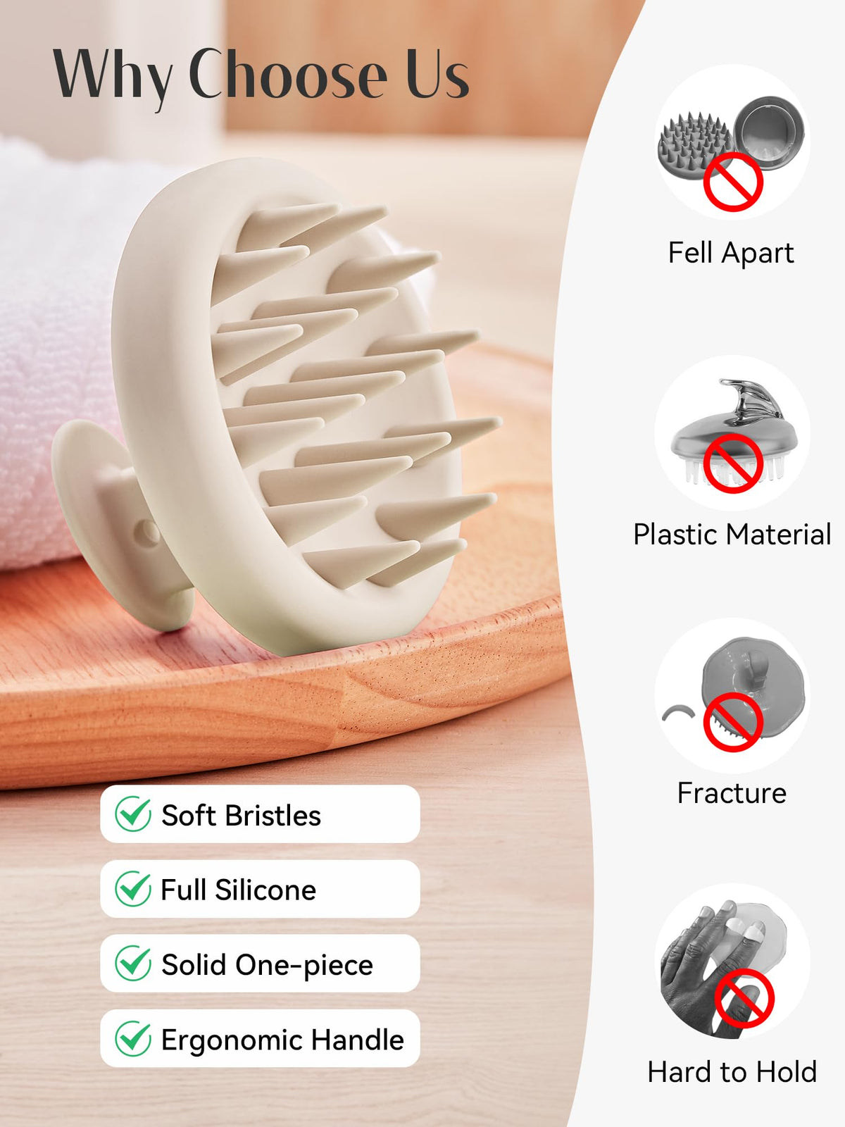 HEETA Silicone Scalp Massager close-up of bristles