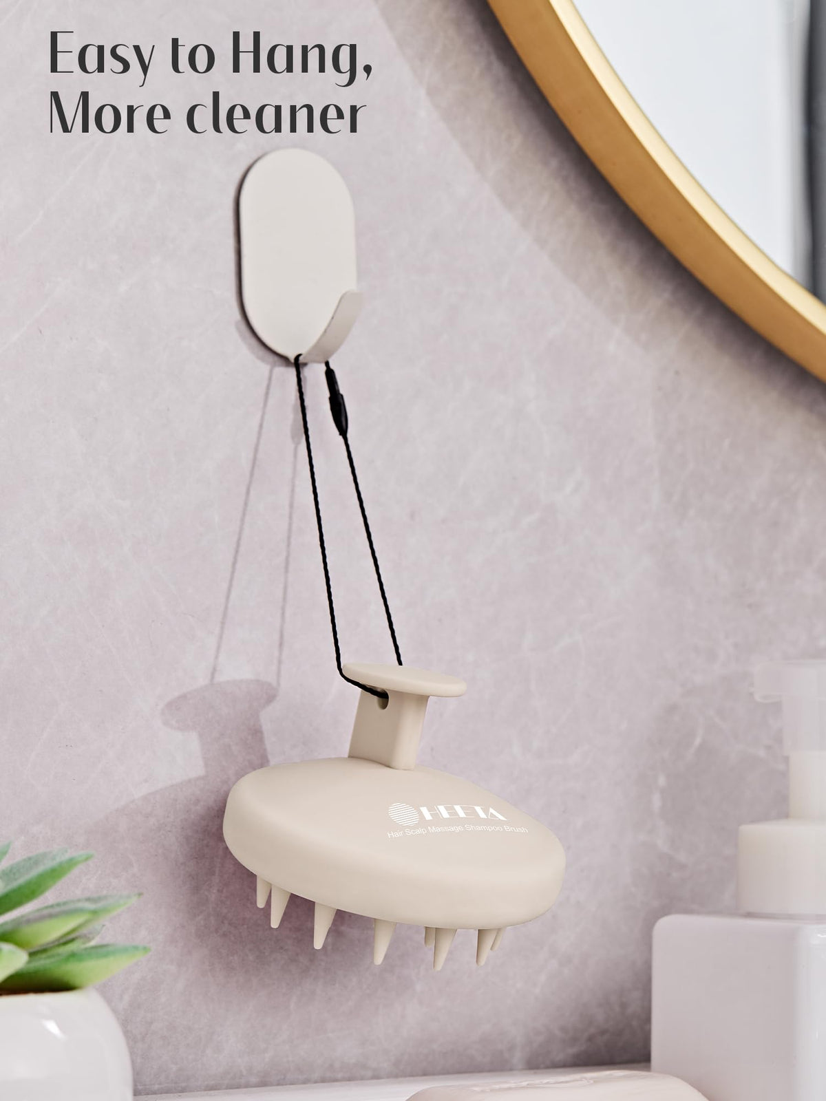HEETA Silicone Scalp Massager in lifestyle setting