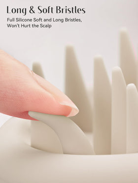 HEETA Silicone Scalp Massager in use during a hair wash