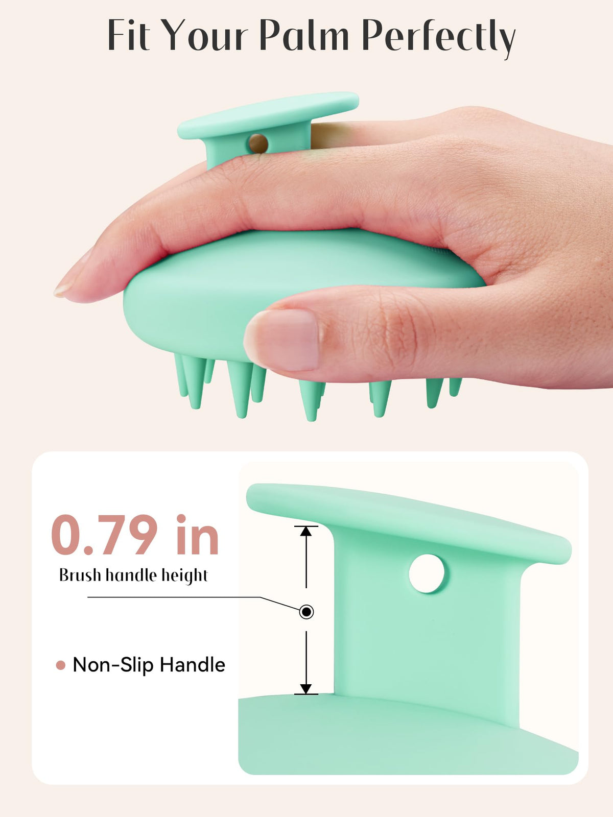 HEETA Silicone Scalp Massager in use during a shower