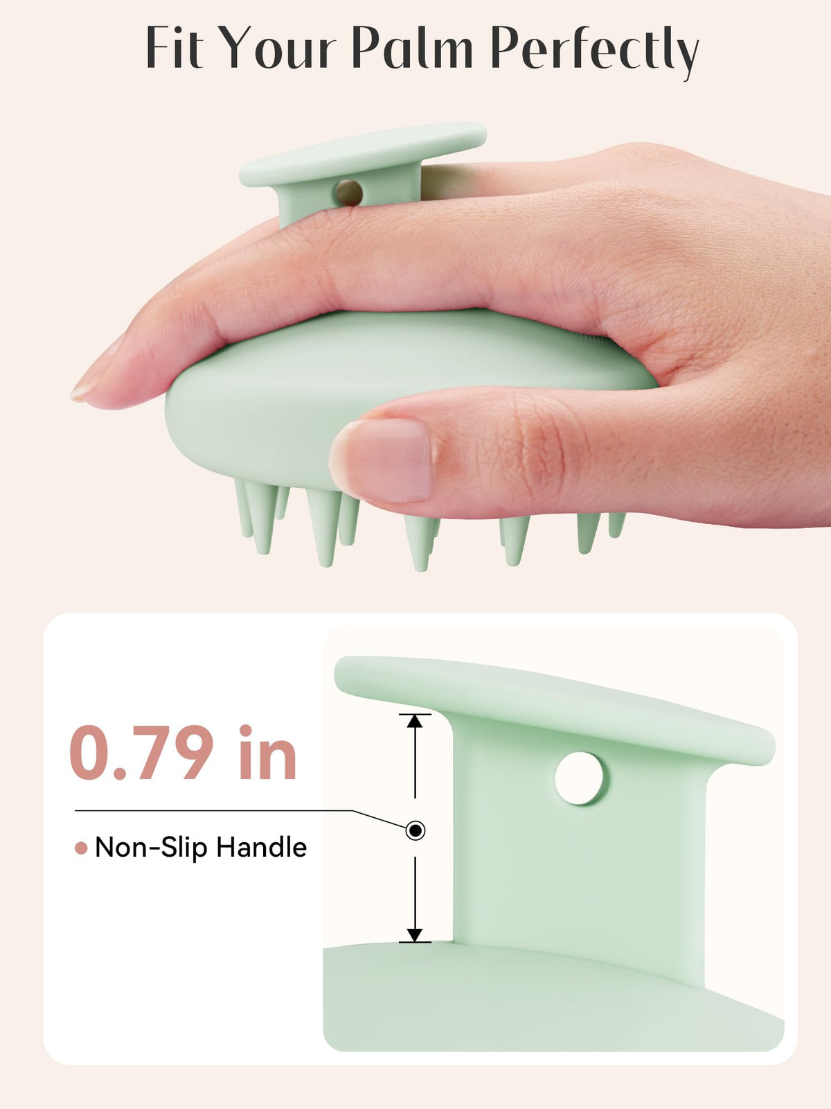 HEETA Silicone Scalp Massager in use during shower
