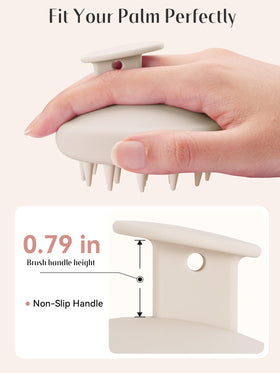HEETA Silicone Scalp Massager showing ergonomic design