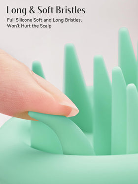 HEETA Silicone Scalp Massager side view with flexible bristles
