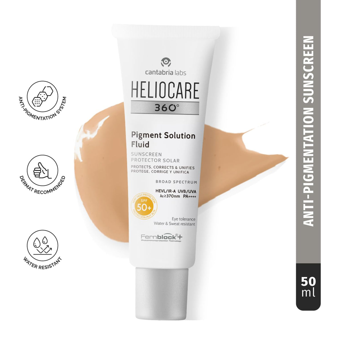 Heliocare 360 Pigment Solution Fluid SPF50 50ml back view