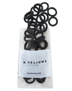 Heliums Extra Small Hair Ties black mini bands front view