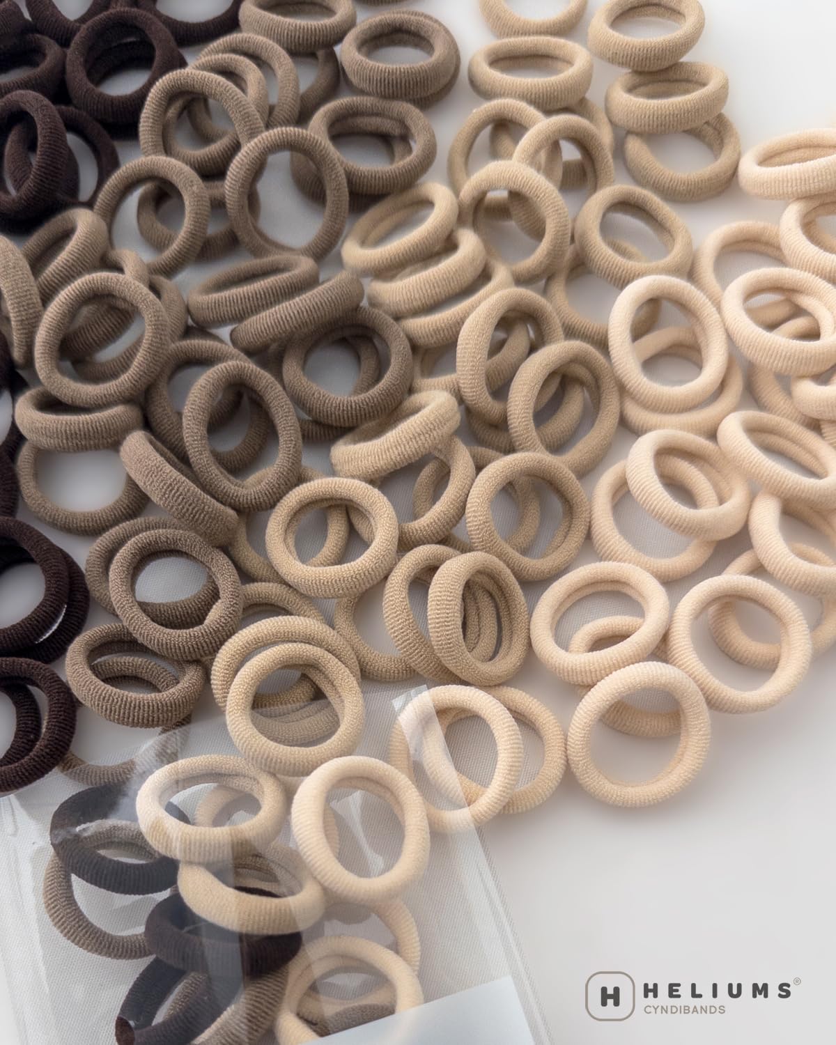 Heliums Extra Small Hair Ties in light brown colour