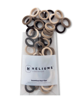 Heliums Extra Small Hair Ties in neutral colours pack front view