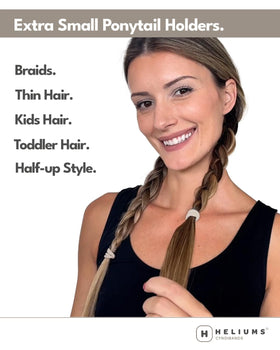 Heliums Extra Small Hair Ties packaging with 40 count