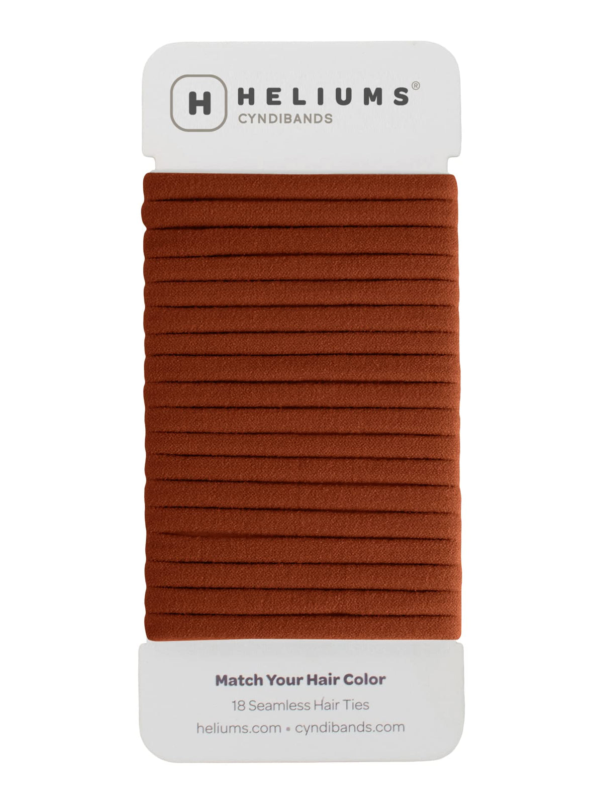 Heliums Hair Ties Dark Ginger front view with packaging