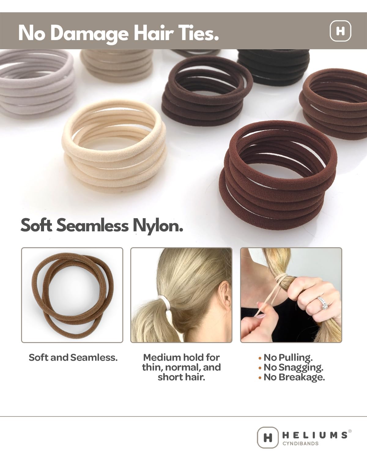 Heliums Hair Ties Dark Ginger showing 6mm thickness