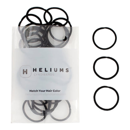 Heliums Small Hair Ties black model front view with 48 count