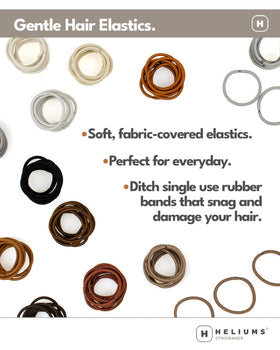 Heliums Small Hair Ties close-up showing fabric cover