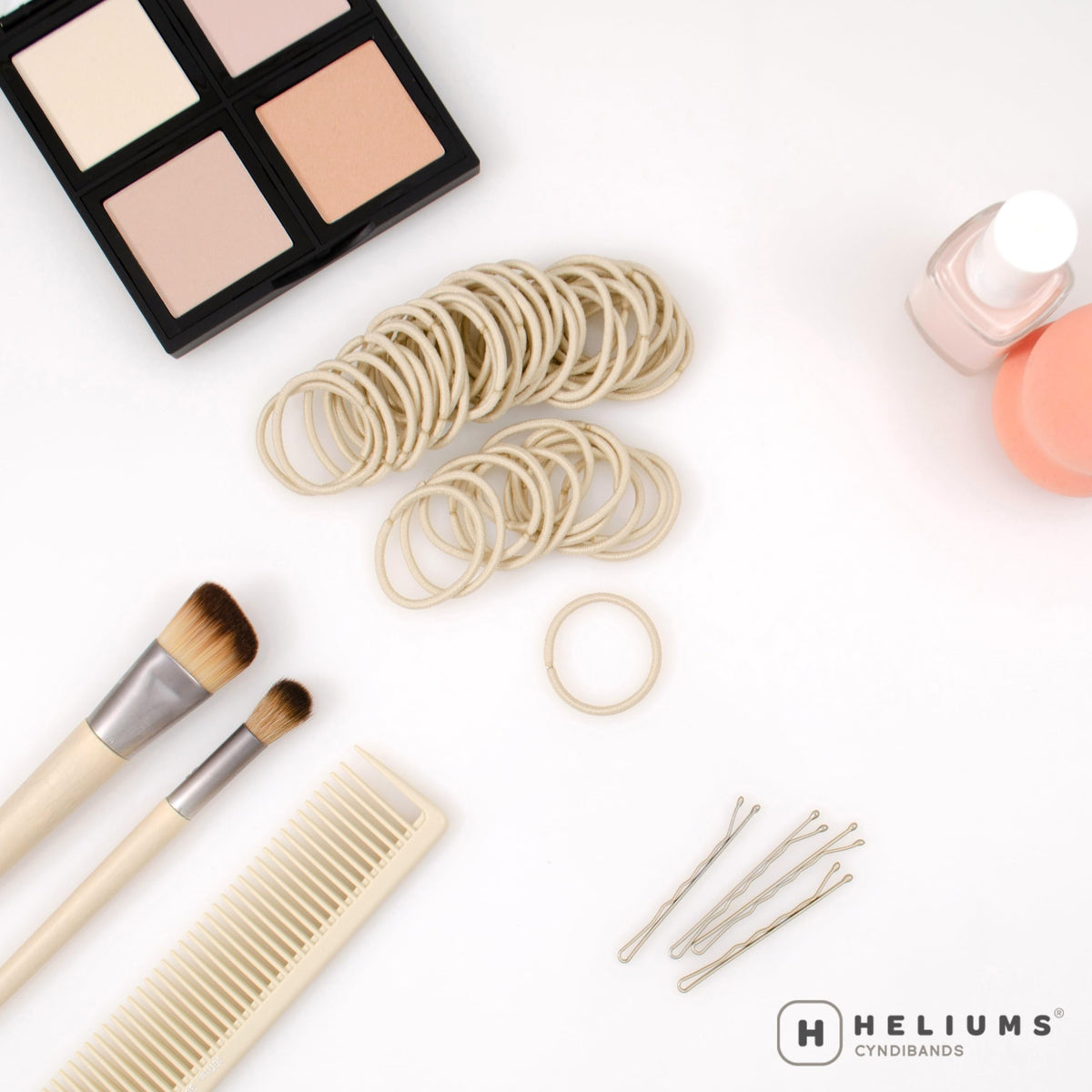Heliums Small Hair Ties Light Blonde 1 inch size comparison