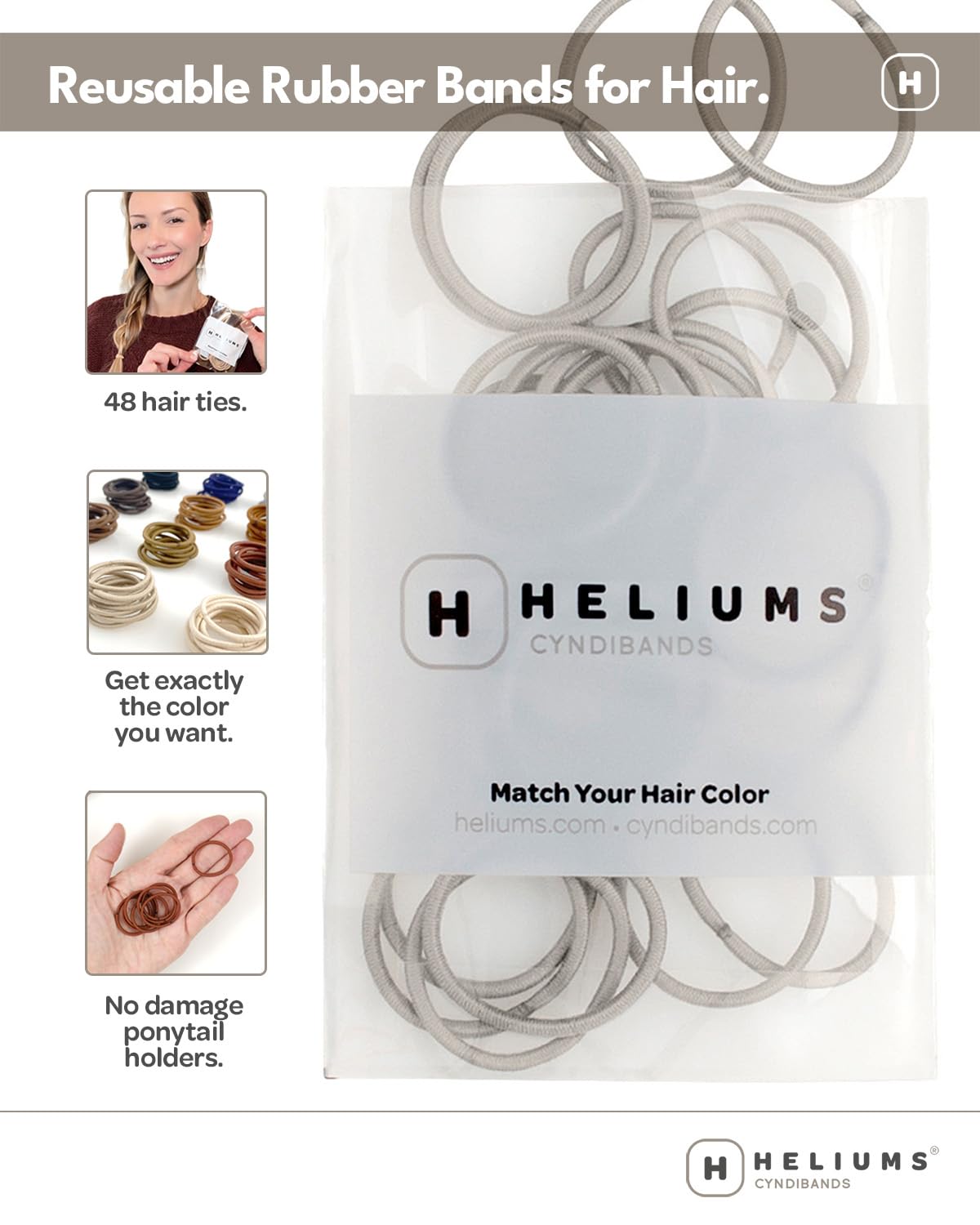 Heliums Small Hair Ties Light Blonde packaging details