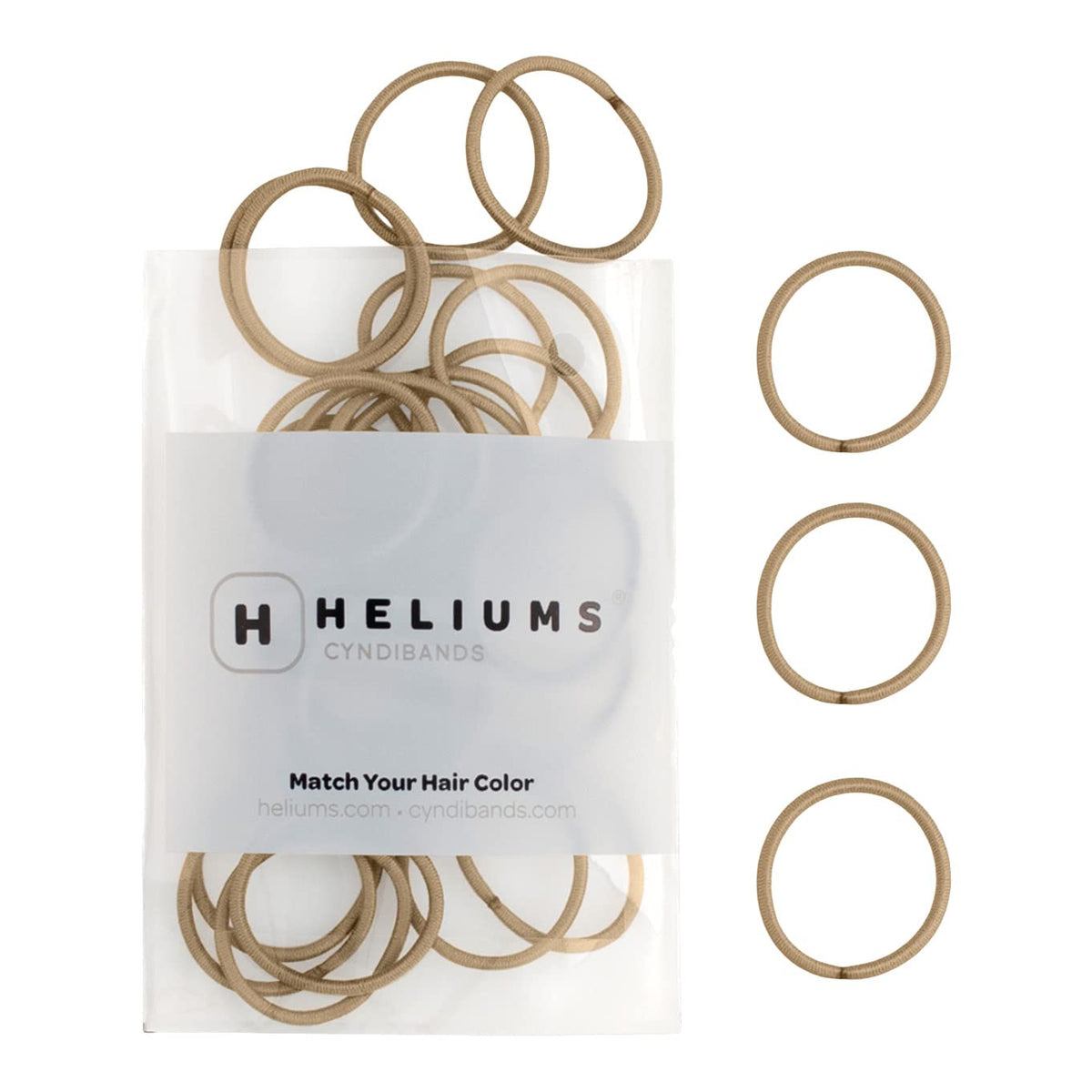 Heliums Small Hair Ties Sandy Blonde pack front view