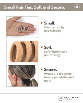 Heliums Small Soft Hair Ties black 1 inch close-up