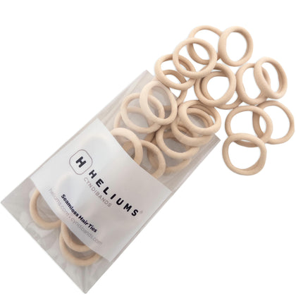Heliums Small Soft Hair Ties pack front view with 30 blonde bands