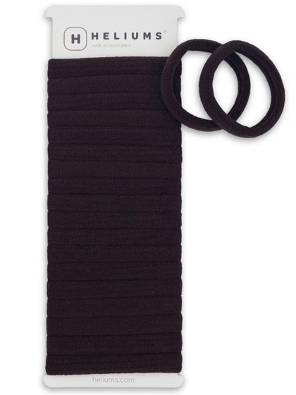 Heliums Soft Hair Ties dark brown front view