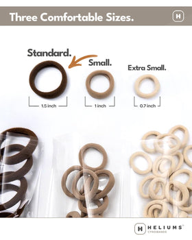 Heliums Soft Hair Ties displayed on a flat surface