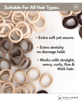 Heliums Soft Hair Ties in a bun hairstyle