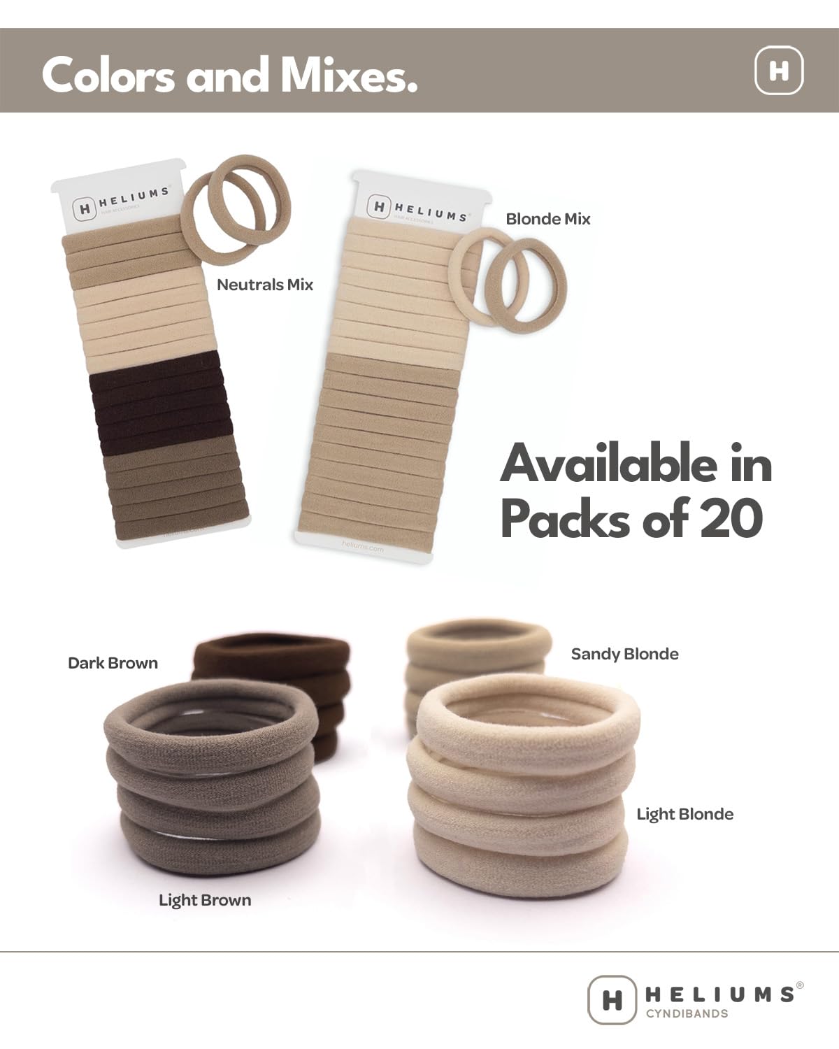 Heliums Soft Hair Ties in Beige Blonde displayed on a flat surface