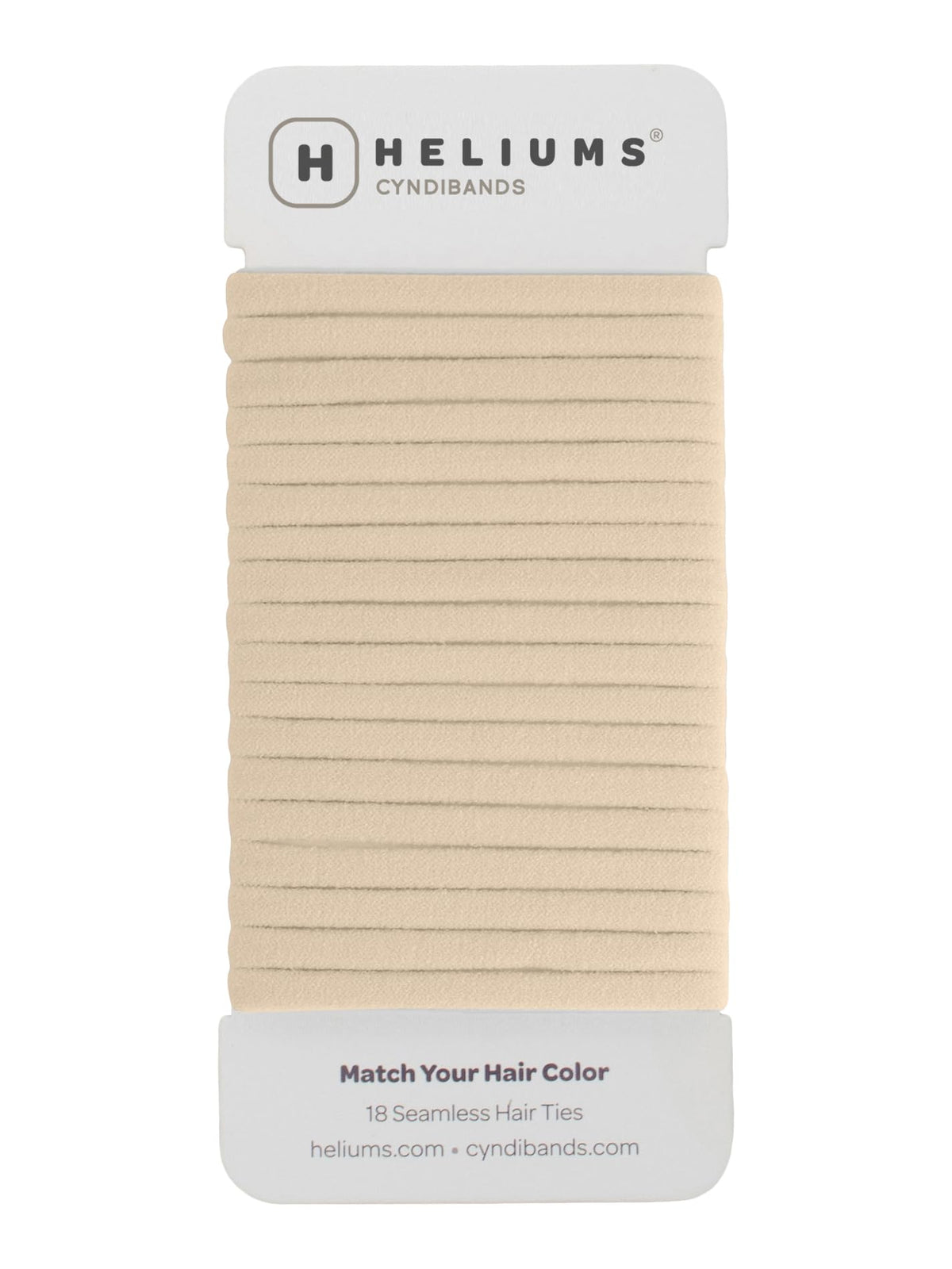 Heliums Thin Hair Ties 6mm Beige Blonde pack front view