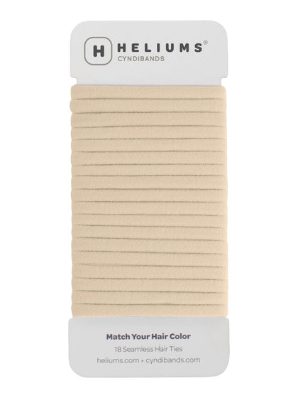 Heliums Thin Hair Ties 6mm Beige Blonde pack front view