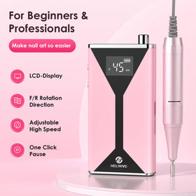 HELIVIVE Electric Nail Drill in use on acrylic nails