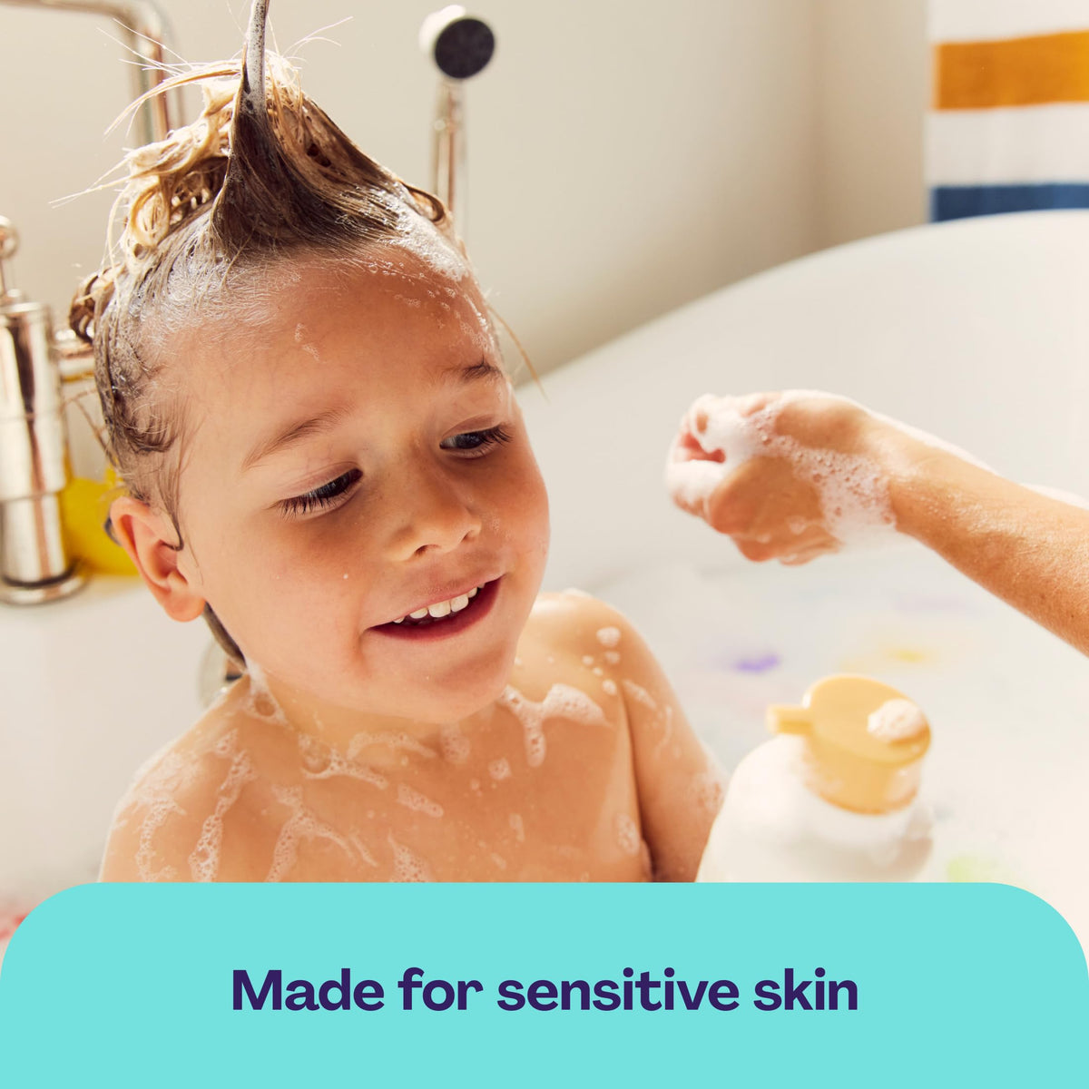 Hello Bello Baby Shampoo & Body Wash application on baby