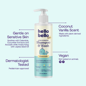 Hello Bello Baby Shampoo & Body Wash with Coconut Vanilla scent