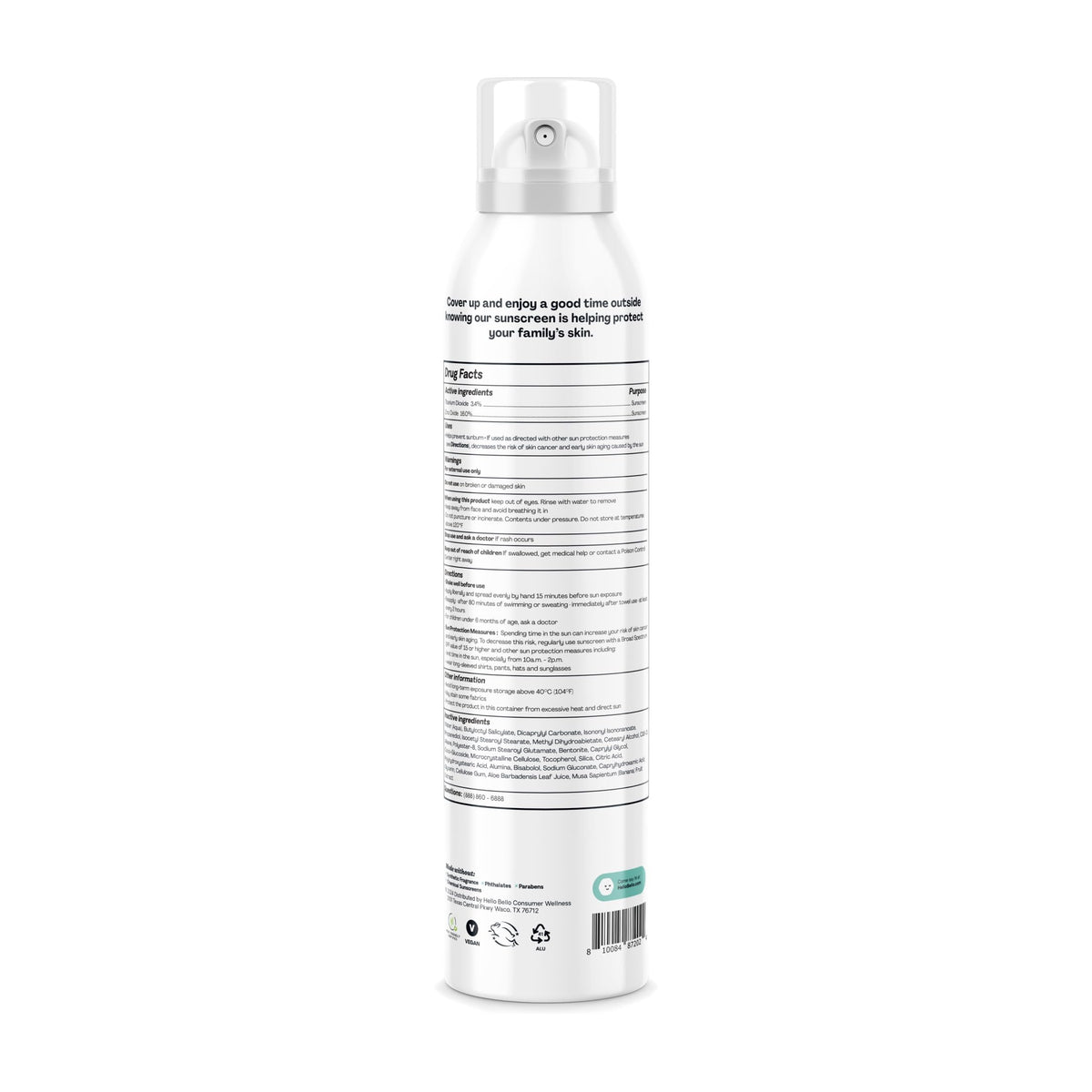 Hello Bello Kids Sunscreen Spray 5oz ingredients list