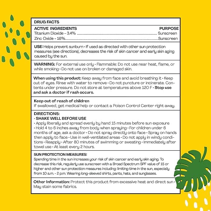 Hello Bello Kids Sunscreen Spray 5oz packaging details