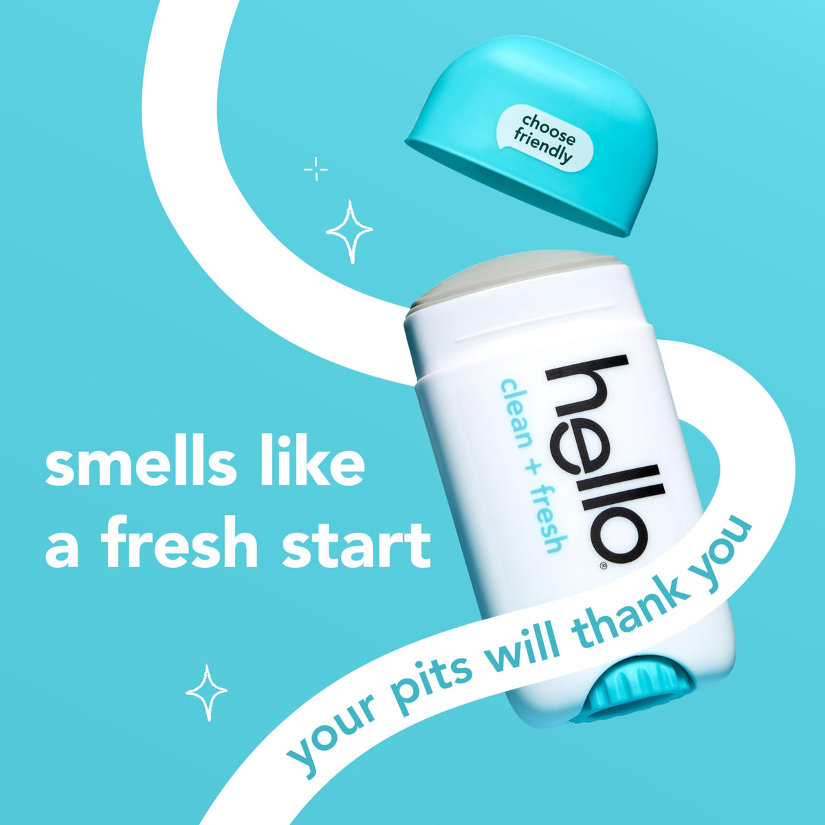 hello Clean + Fresh Deodorant stick with shea butter ingredients