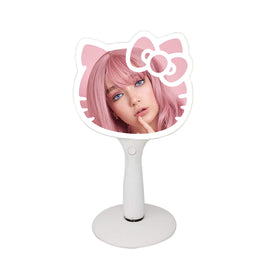 Hello Kitty LED Handheld Mirror front view with light