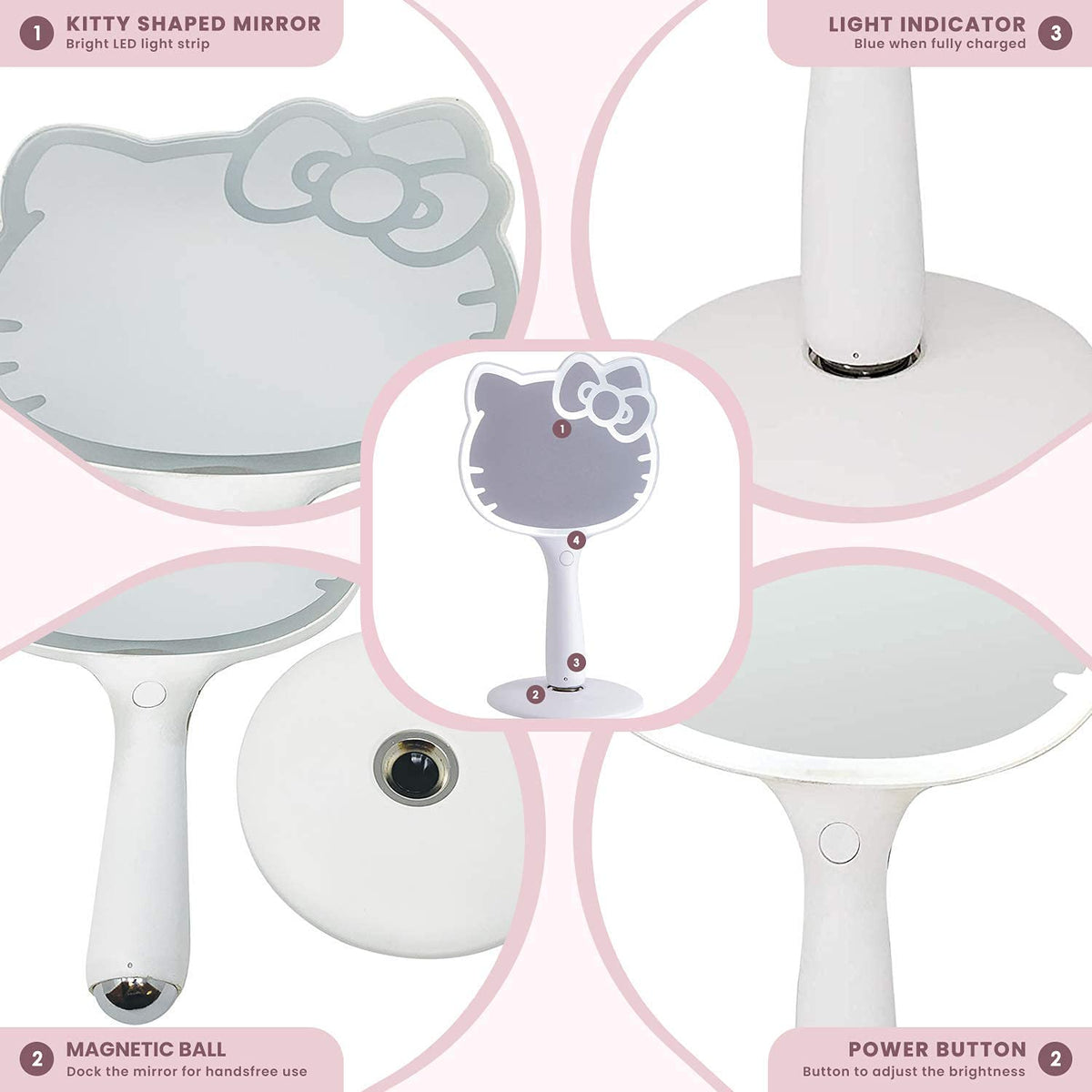 Hello Kitty LED Handheld Mirror on vanity table