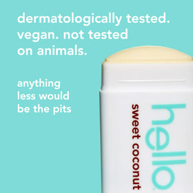 hello Sweet Coconut Aluminium Free Deodorant texture on skin