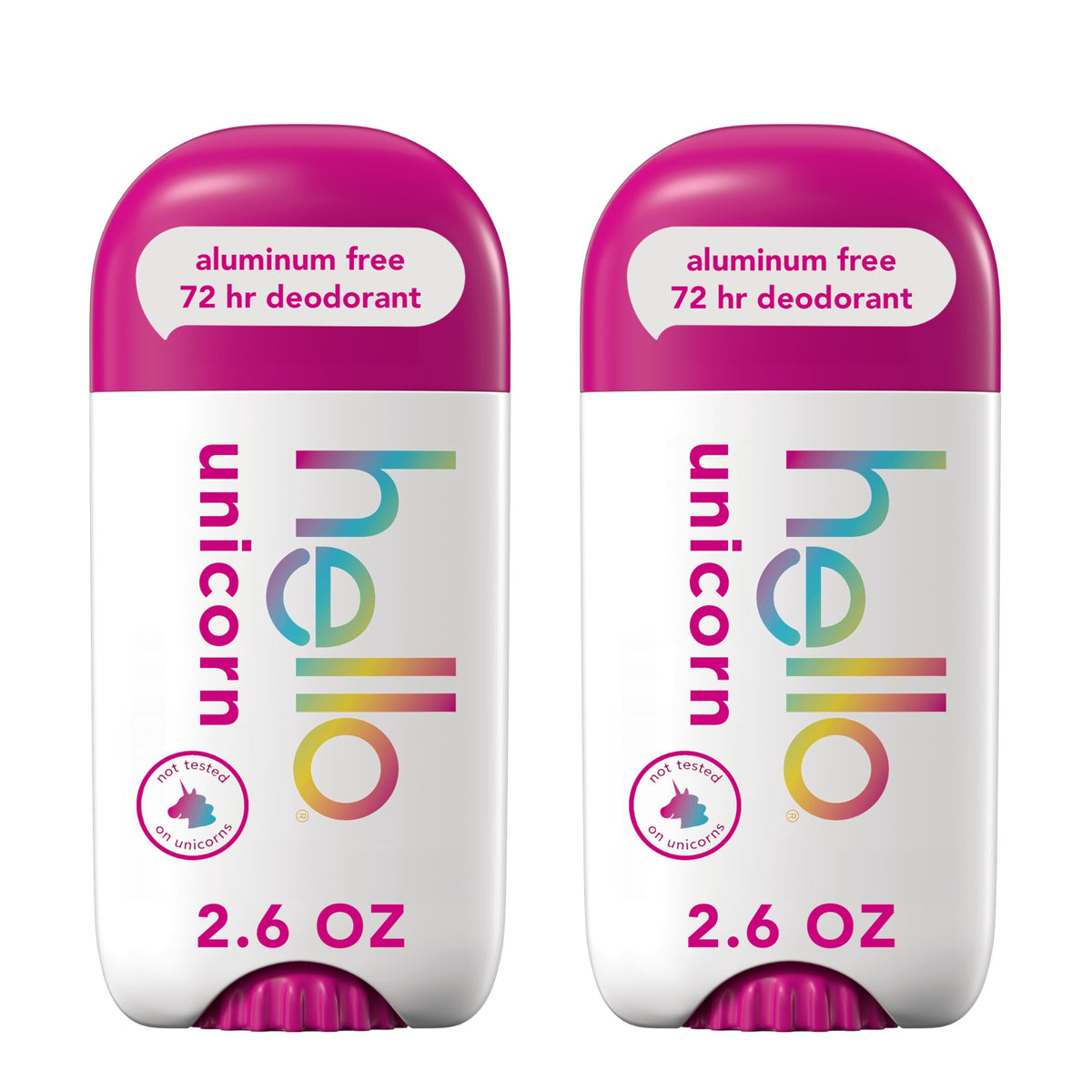 hello Unicorn Aluminium Free Deodorant 2 Pack front view